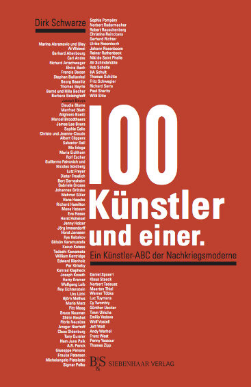 Buchcover mit namentlicher Auflistung aller 100 Künstler