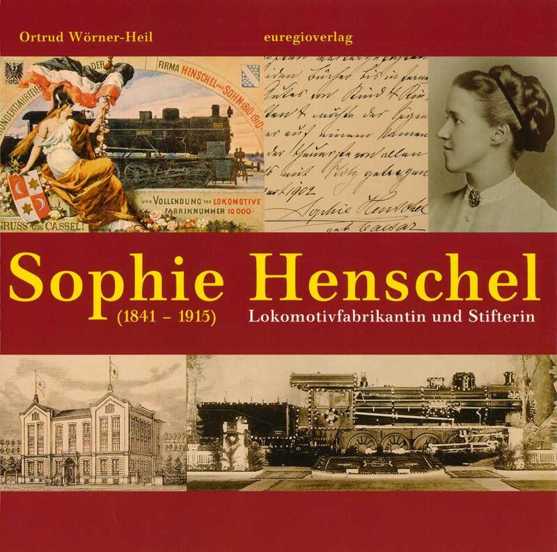 Buchcover mit historischen Lokomotiven und Sophie Henschel