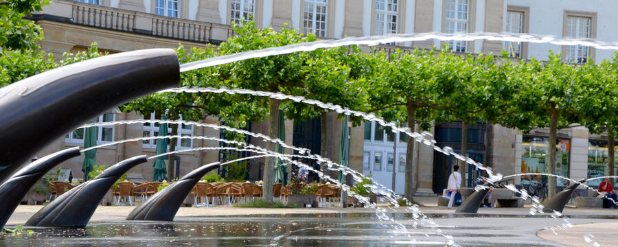 Wasserspeier auf dem Königsplatz in Kassel