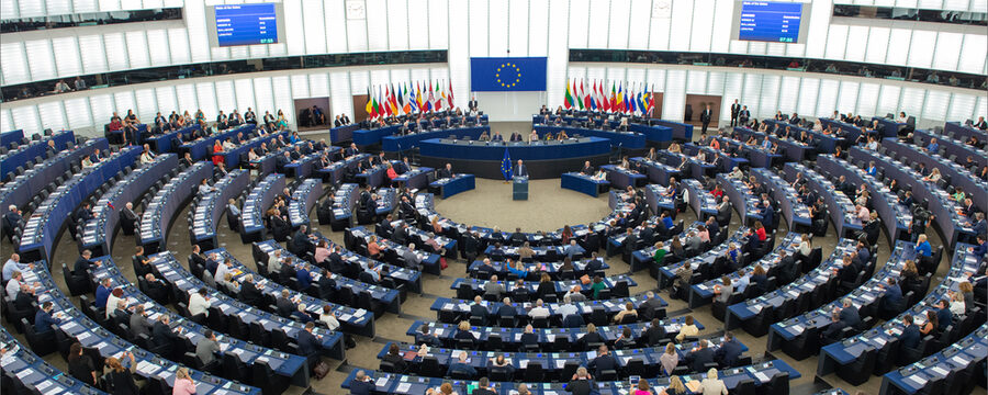 Blick von der Empore auf eine Sitzung des Europäischen Parlaments