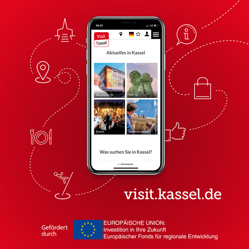 Smartphone mit Visit Kassel Startseite