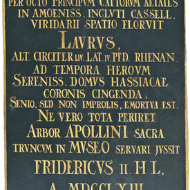 Gedenktafel zum Lorbeerstamm von 1763