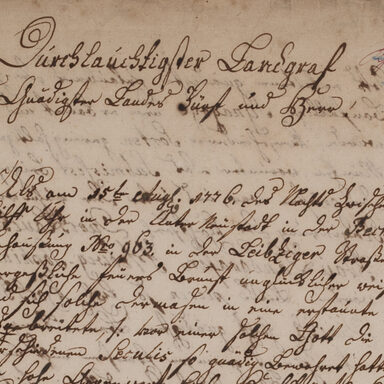 Originalbrief an den Landgrafen in Tinte auf Papier