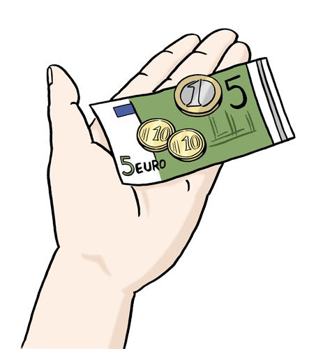 Abbildung von einer Hand mit Geld