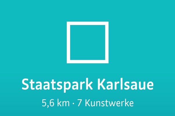 Grafik: grünes Quadrat, documenta-Rundgang Staatspark Karlsaue