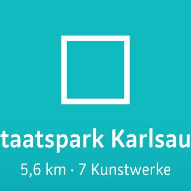 Grafik: grünes Quadrat, documenta-Rundgang Staatspark Karlsaue