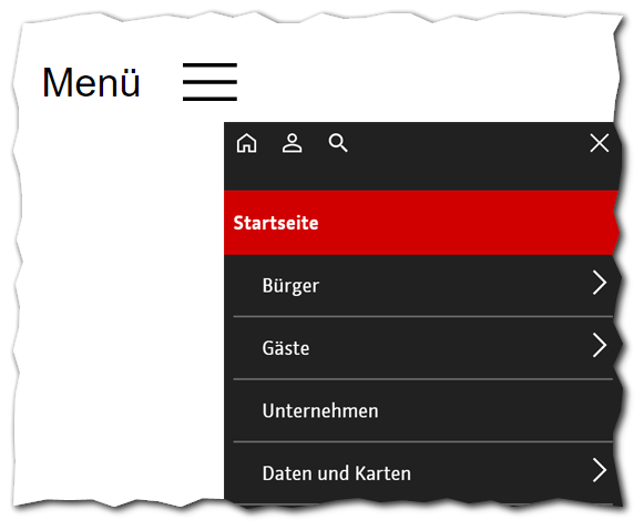 Screenshot von Menü auf kassel.de