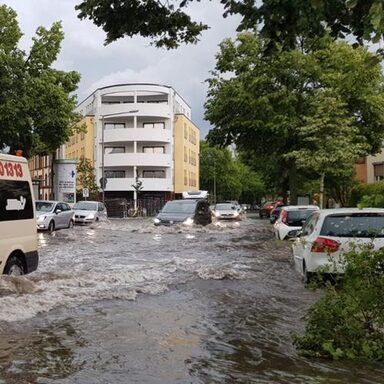 Überschwemmte Straße